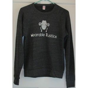 Royal Apparel Triblend Gray Wearable Justice Long Sleeve Sweatshirt Size SM